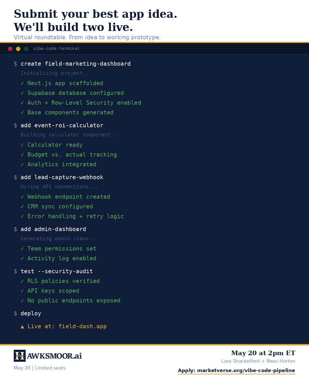 Vibe Code Pipeline: Live Build Working Session